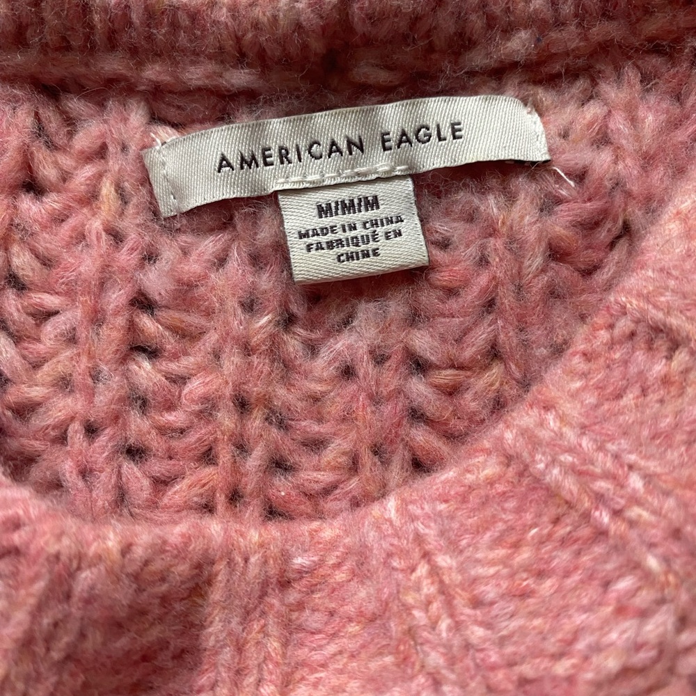 Medium American Eagle Super Soft Perfect Pink Sweater THIS IS LIKE WEARING A HUG - Picture 6 of 9